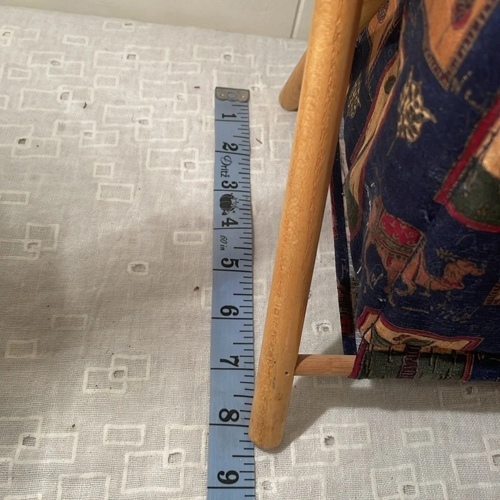 Sewing Camel Ethnic Cloth Print Pocket Yarn Storage Wooden